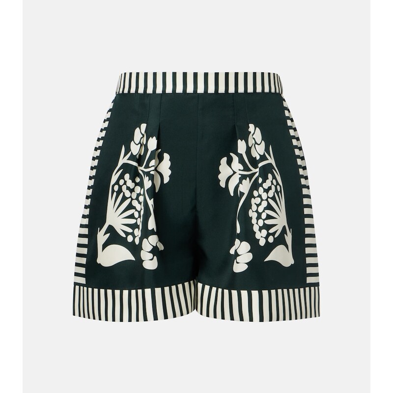 Eres Arjun printed silk twill shorts