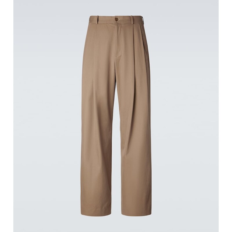The Row Tibor cotton and cashmere wide-leg pants