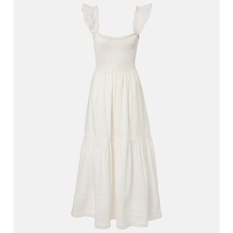 Faithfull Valentina shirred cotton maxi dress