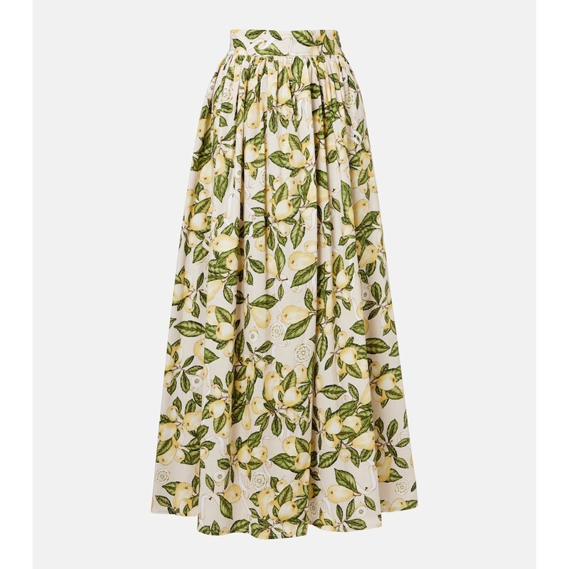 Adriana Degreas Printed cotton-blend maxi skirt