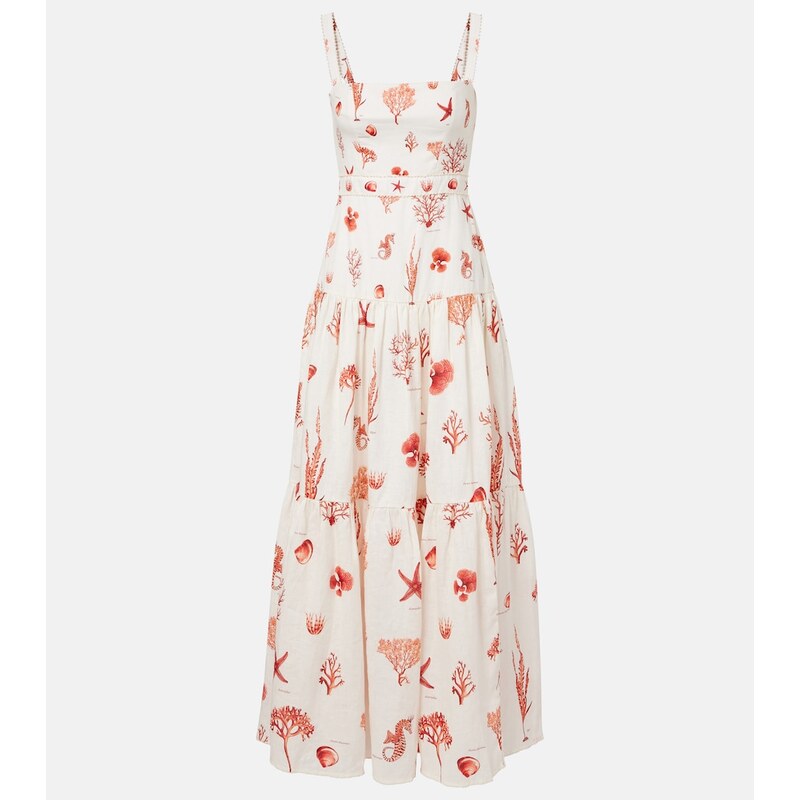 Agua by Agua Bendita Lima printed linen maxi dress
