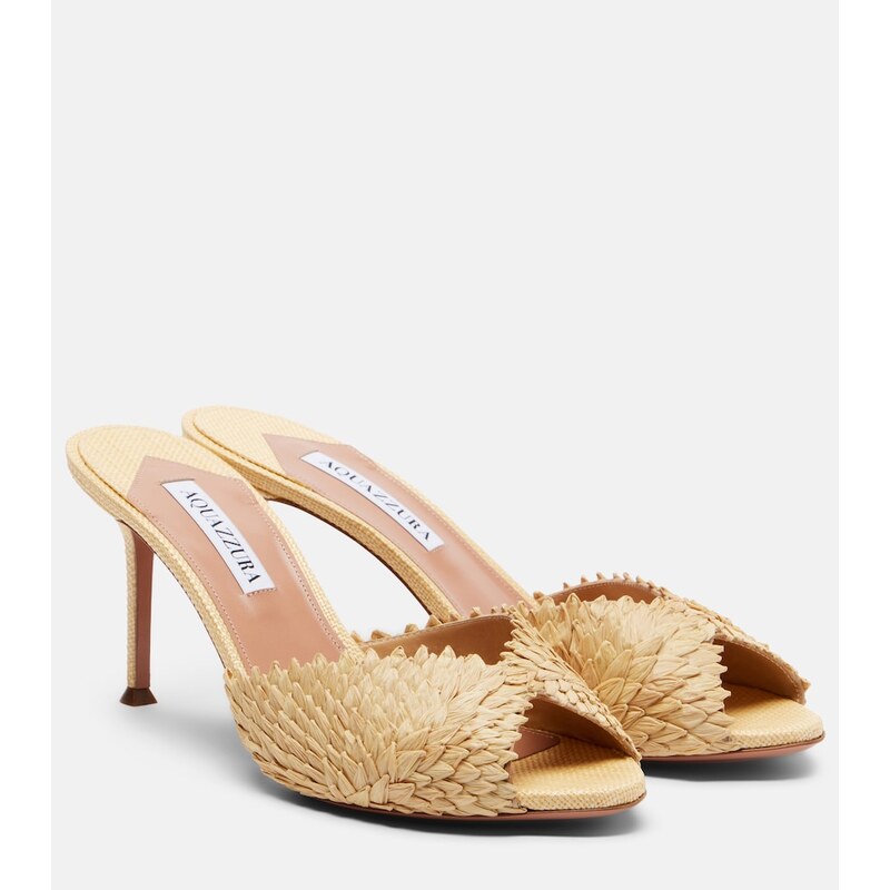 Aquazzura Rio Flirt raffia mules