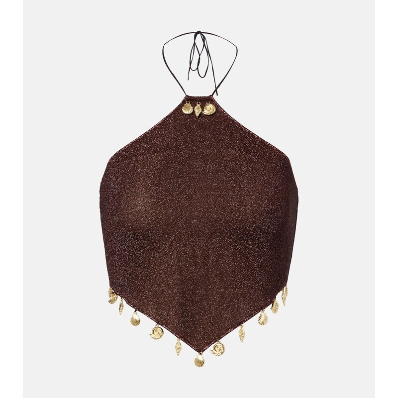 Oséree Lumière beaded halterneck top