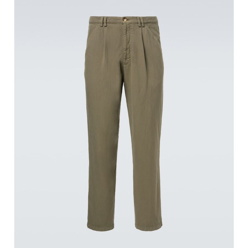 Brunello Cucinelli Cotton and linen straight pants