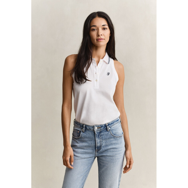 POLOKOŠILE GANT REG SLEEVELESS PIQUE POLO WHITE 114455368