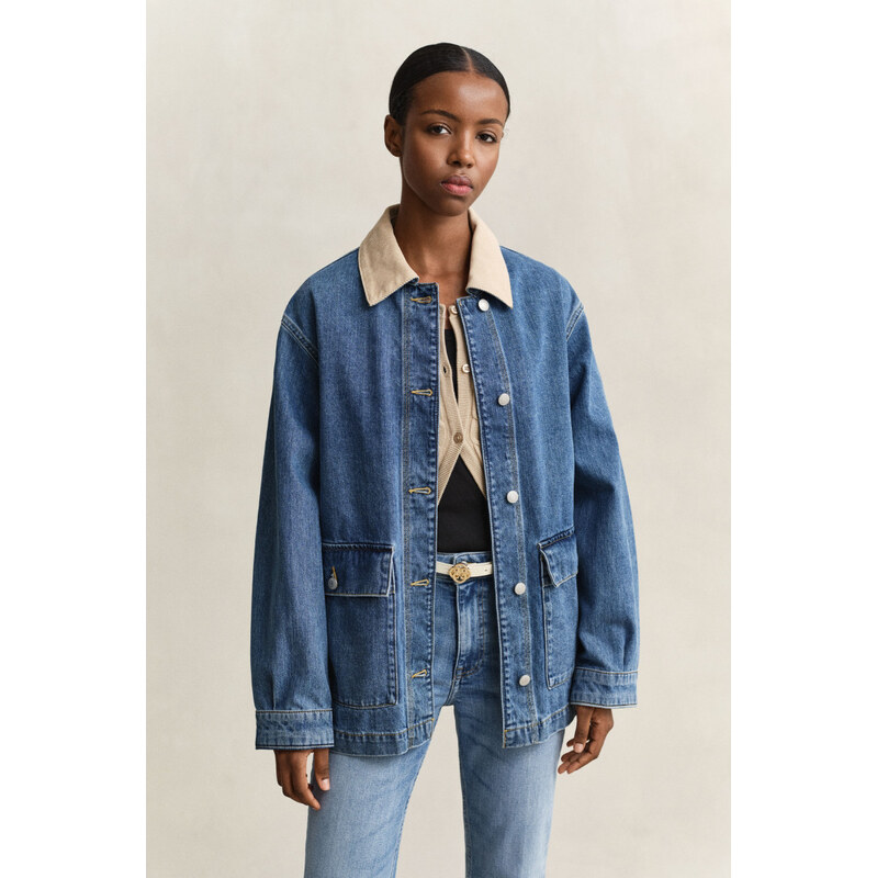 BUNDA GANT DENIM SPRING DECKER JACKET MID BLUE 114854652