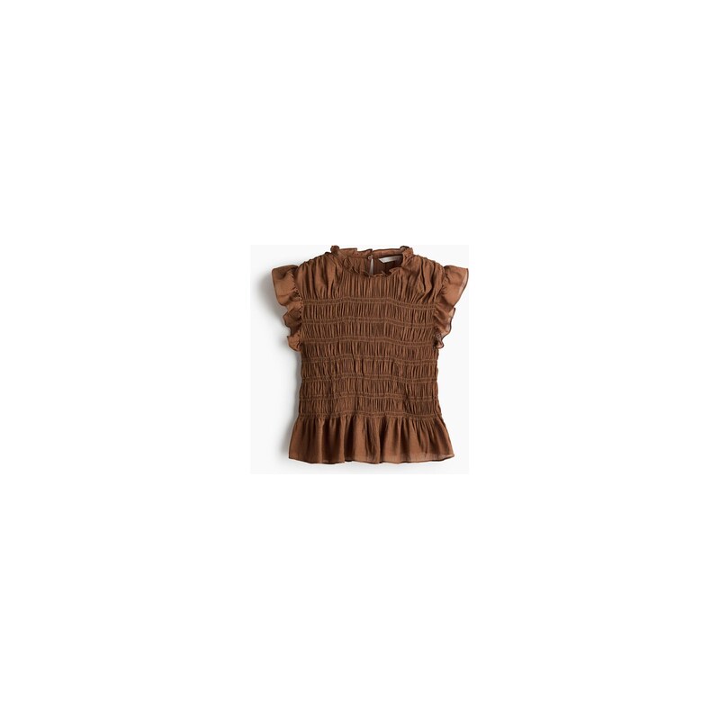 H&M - Top peplums žabkováním - Hnědá