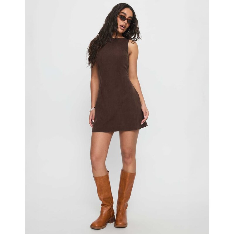 Princess Polly Alfalfa corduroy high neck bow detail mini dress in 114856143