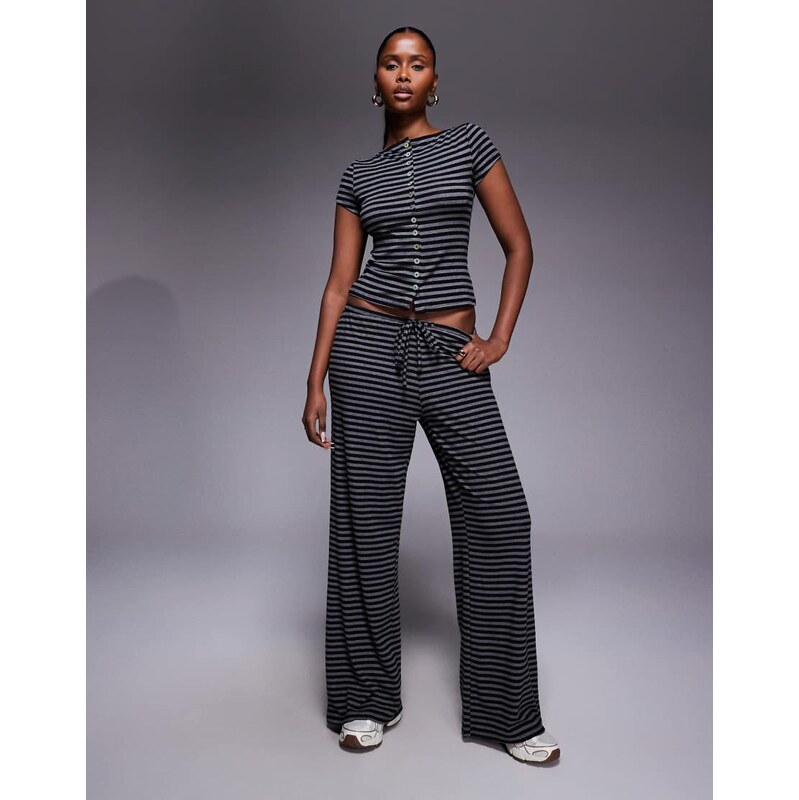Princess Polly Gavrielle wide leg drawstring trousers co-ord in grey 114856148
