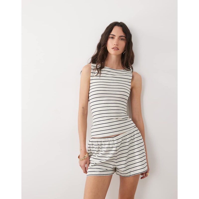 WeWoreWhat muscle tank co-ord in grey stripe 114856325