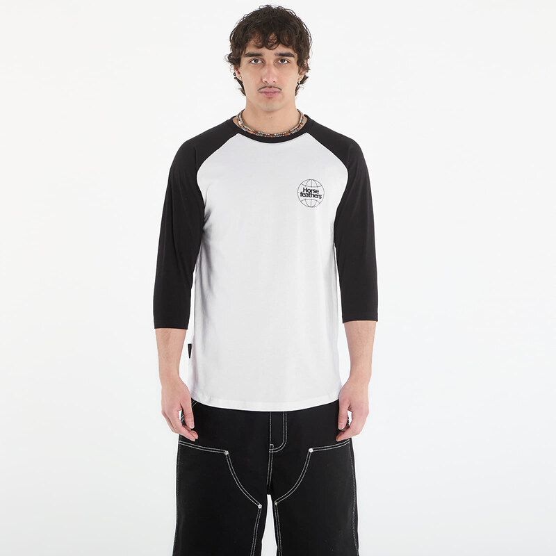 Tričko Horsefeathers Global Raglan T-Shirt White/ Black M