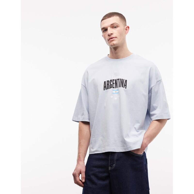ASOS DESIGN oversized t-shirt with Argentina football graphic in