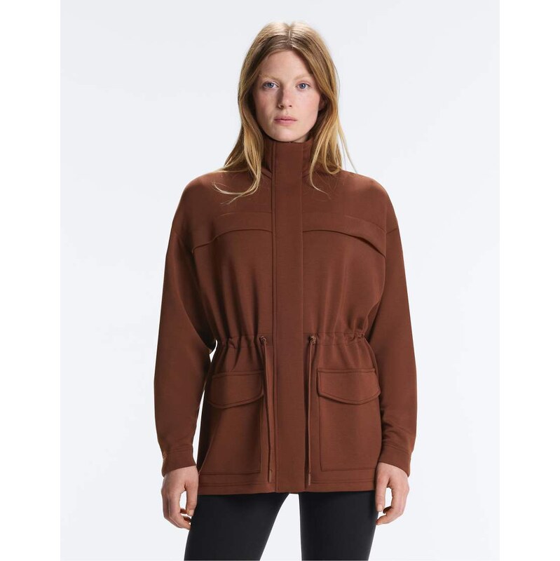 OYSHO Long jacket with modal and soft touch pockets in coffee-Brown 114935236