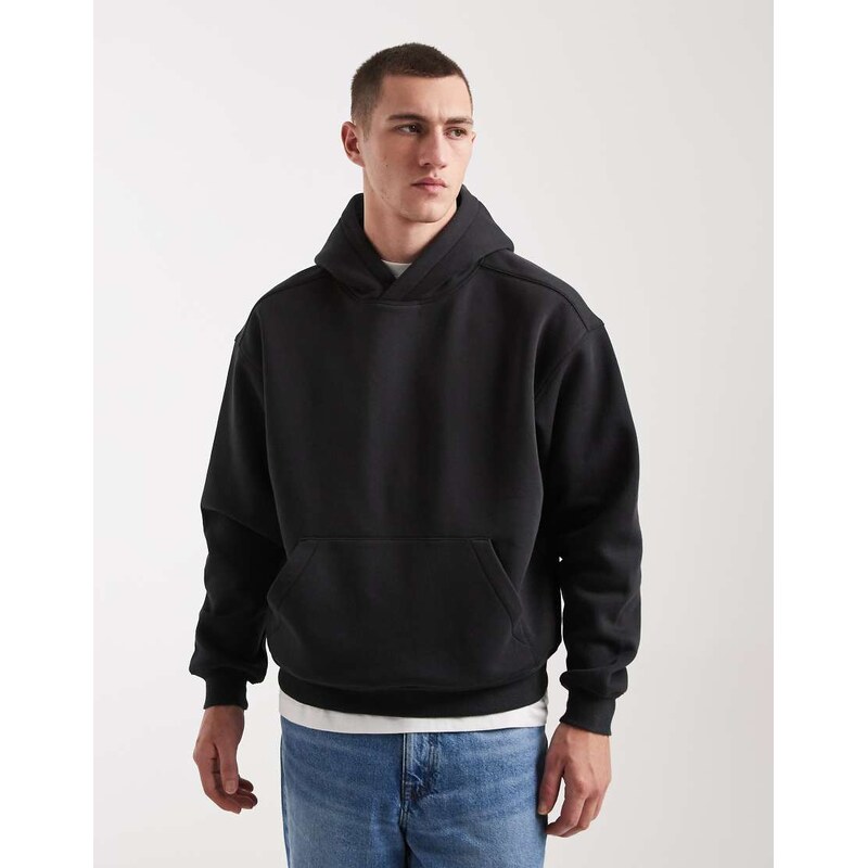 Cotton On box fit hoodie in washed black