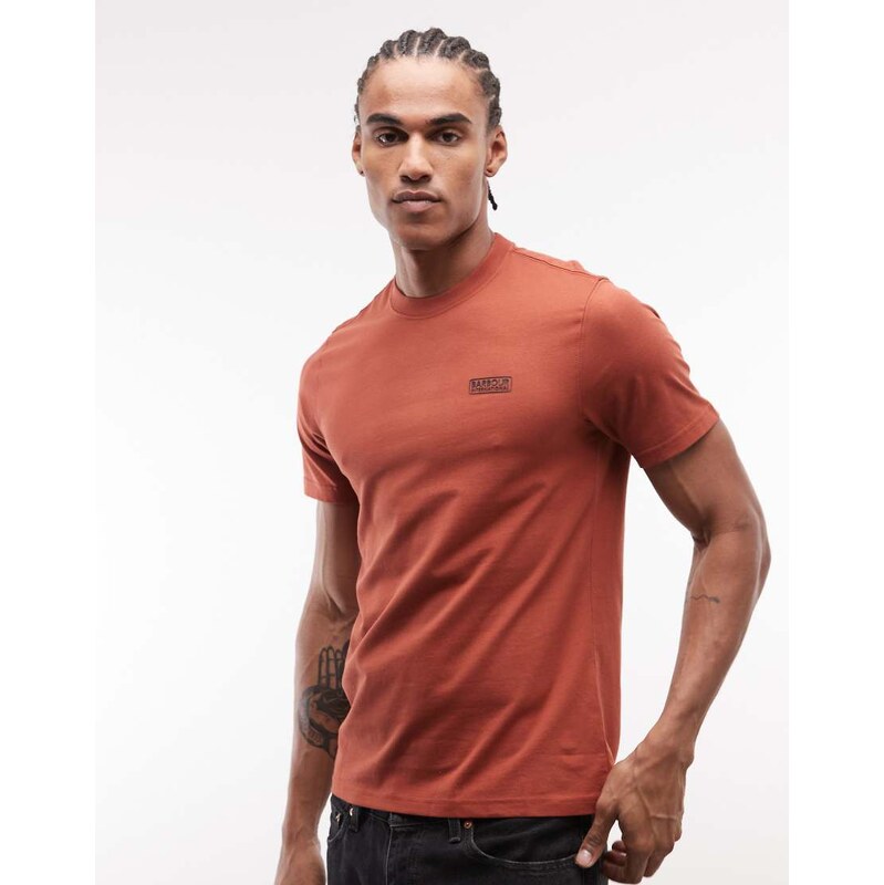 Barbour International small logo t-shirt in burnt red 115495194