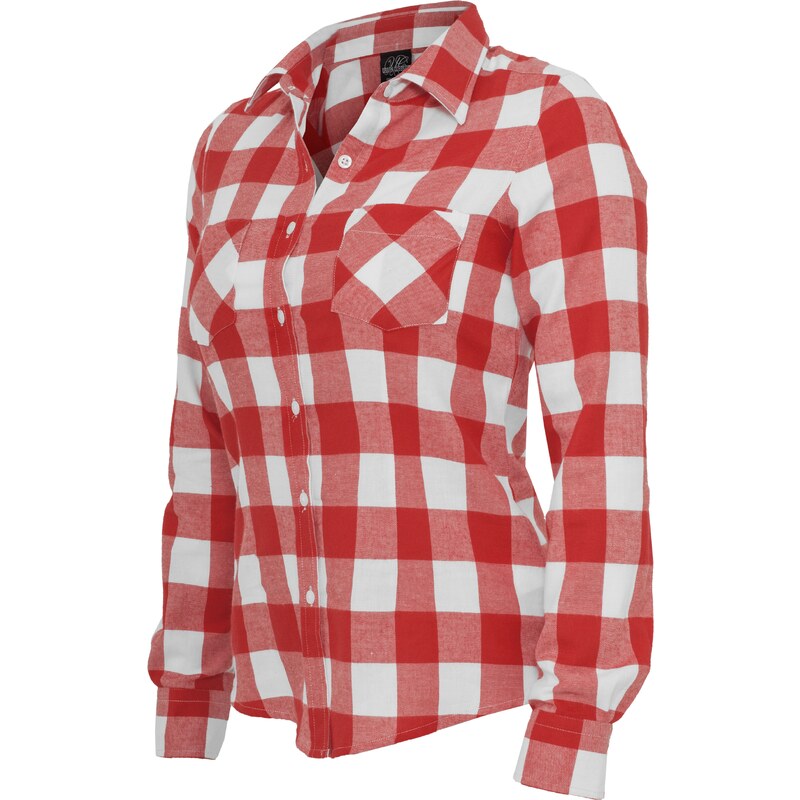 Urban Classics Ladies Checked Flanell Shirt Shirt red white