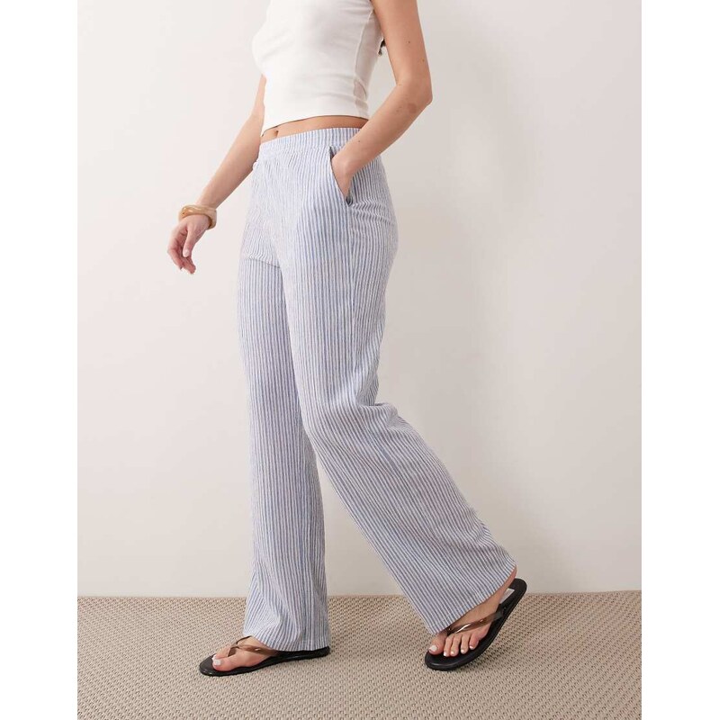 JDY wide leg trousers in blue stripes