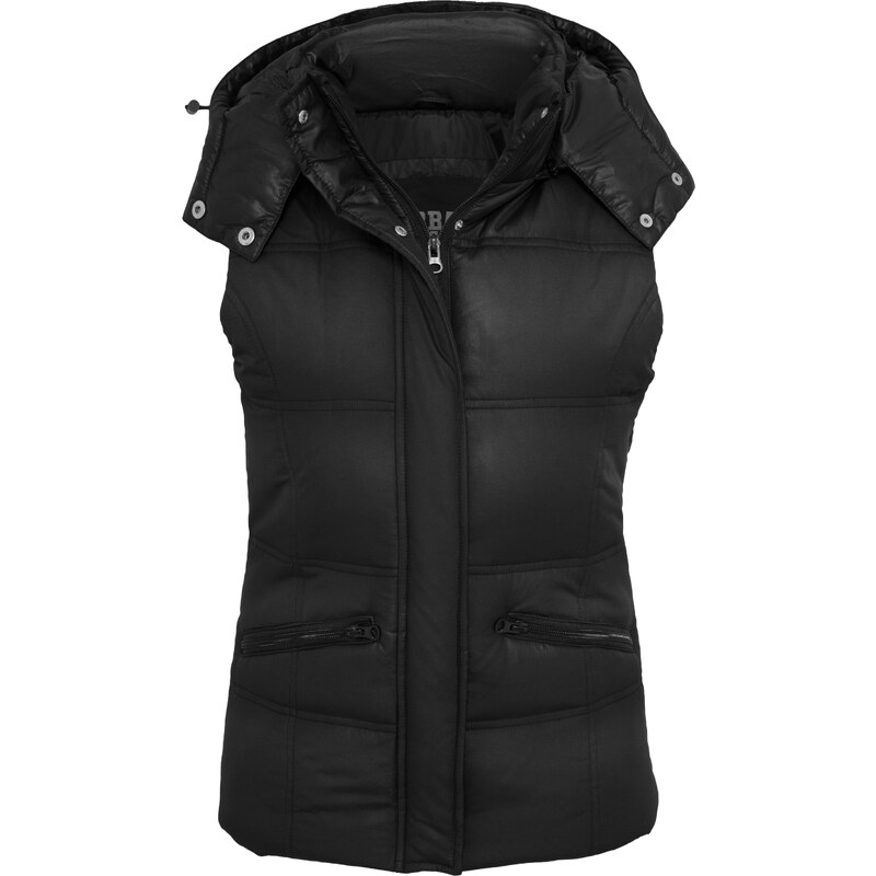 Urban Classics Ladies Shiny Hooded Vest Vest black