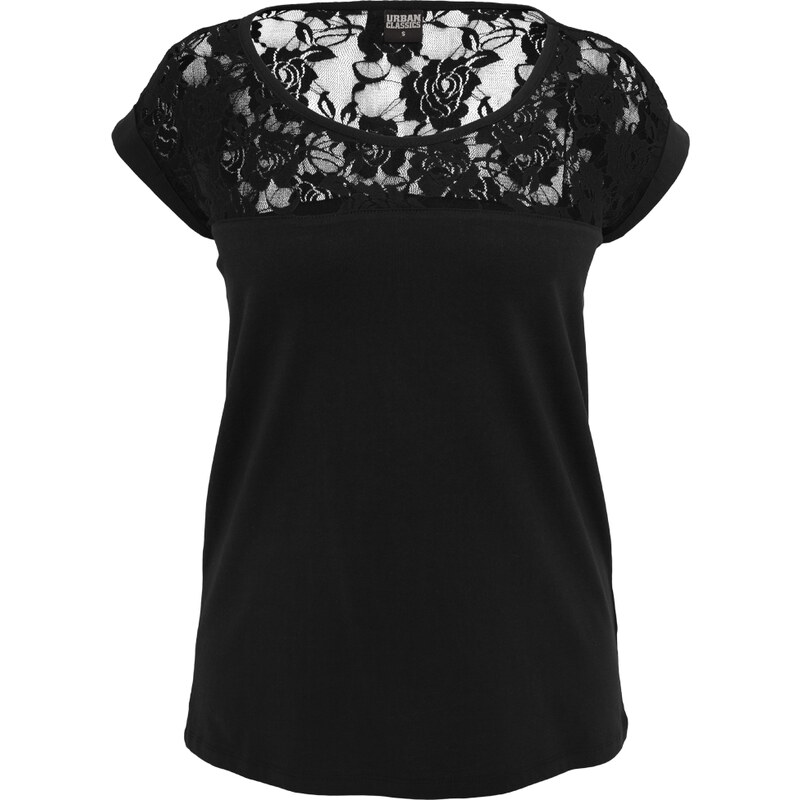 Urban Classics Ladies Top Laces T-Shirt black