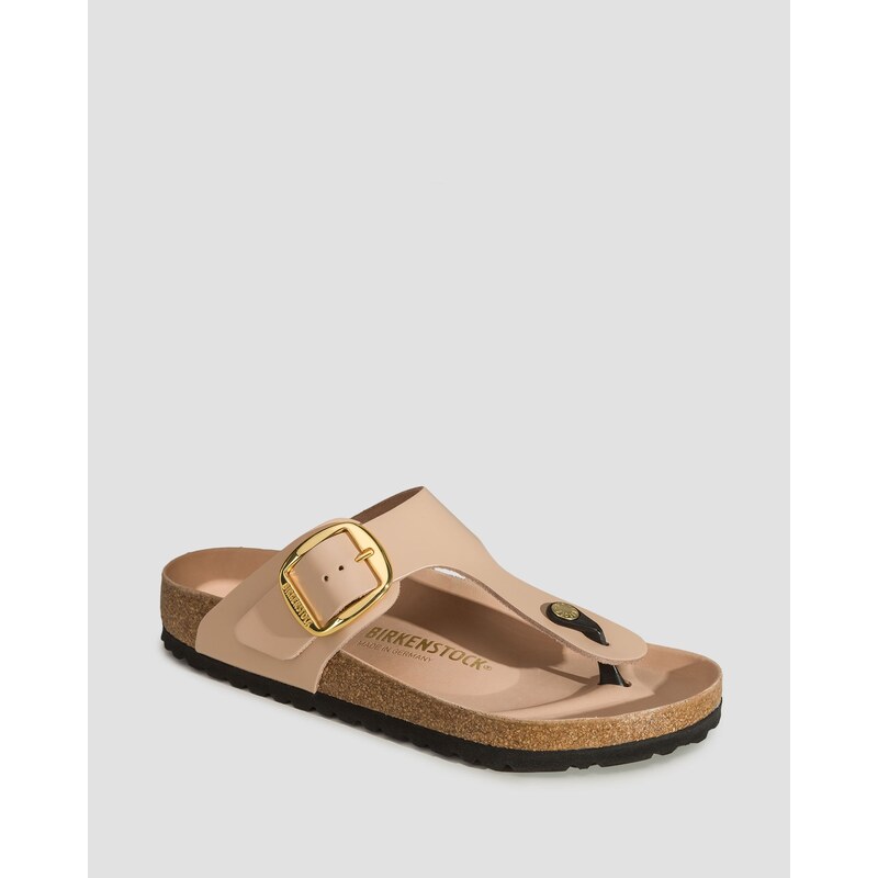 Béžové Dámské Pantofle Birkenstock Gizeh Big Buckle Natural Leather 112446489