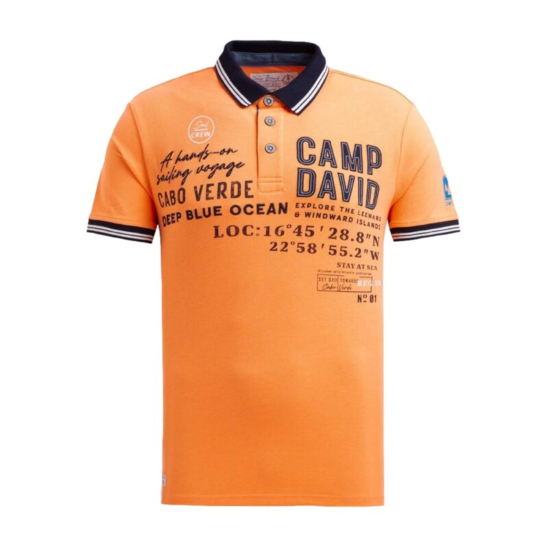CAMP DAVID Tričko oranžová / černá / bílá