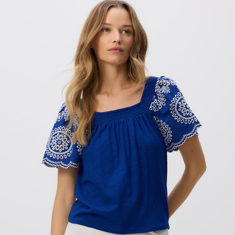 Reserved - LADIES` BLOUSE - tmavomodrá