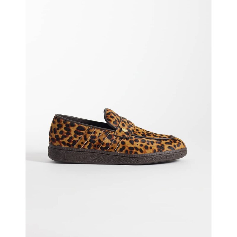 adidas Originals Handball loafer in leopard print-Brown