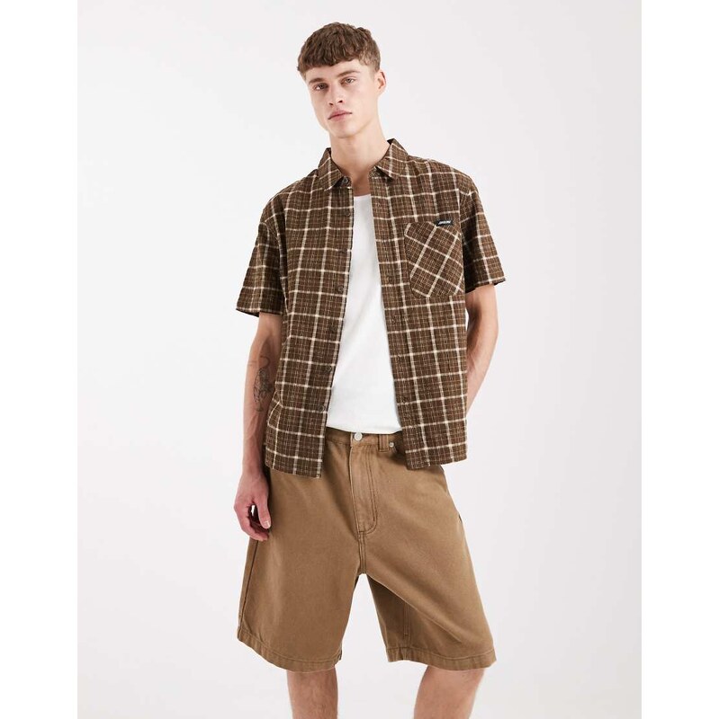 Santa Cruz big loose fit shorts in taupe canvas-Neutral