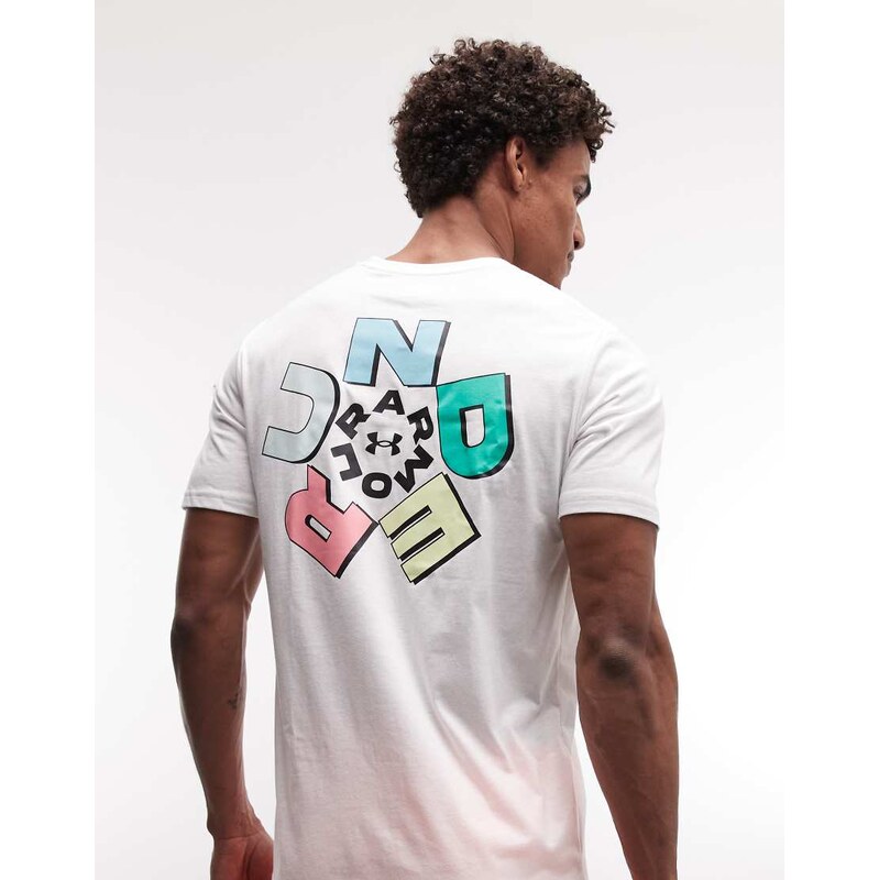 Under Armour Radial wordmark short sleeve t-shirt in white