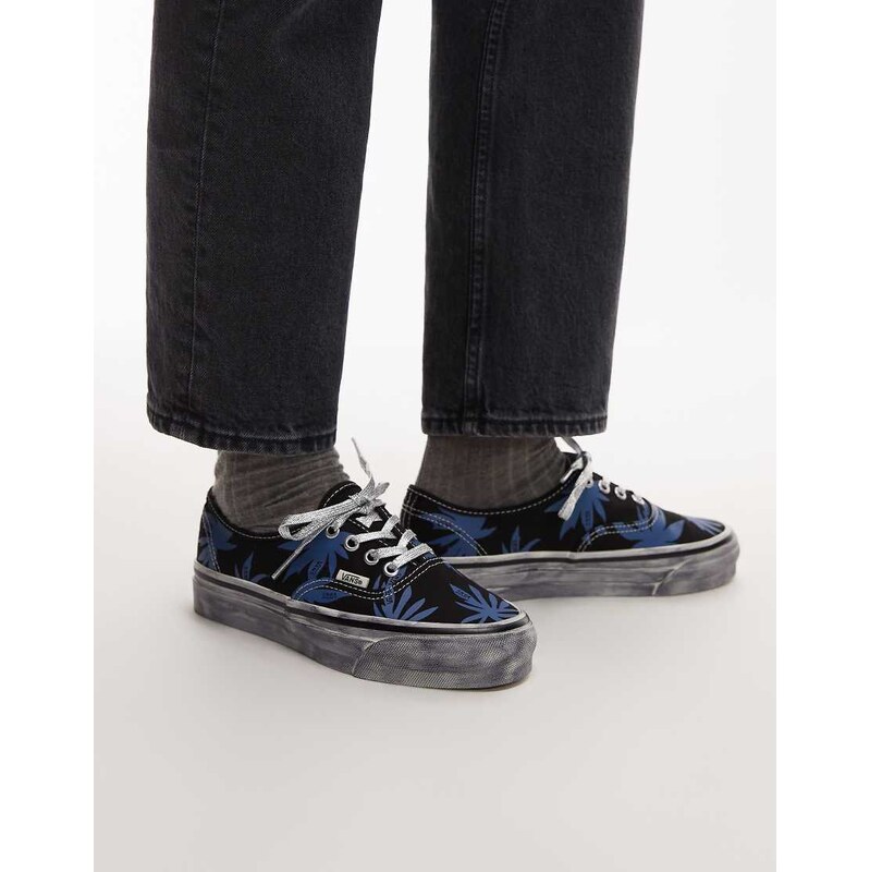 Vans Authentic palm tree print trainers in black