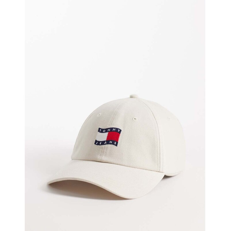 Tommy Jeans Wave logo cap in cream-White 114866867