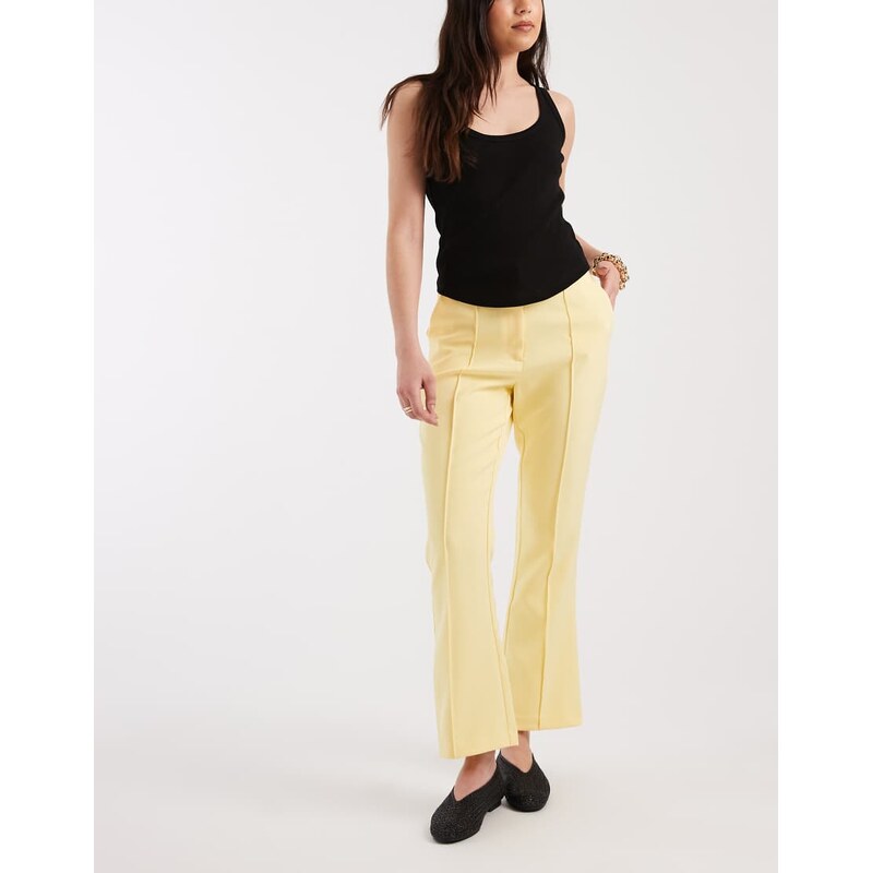 ASOS DESIGN tailored kick flare trouser in lemon-Yellow