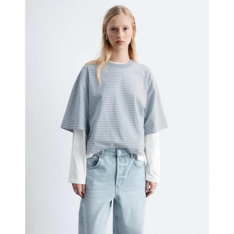 & Other Stories relaxed t-shirt in grey stripe