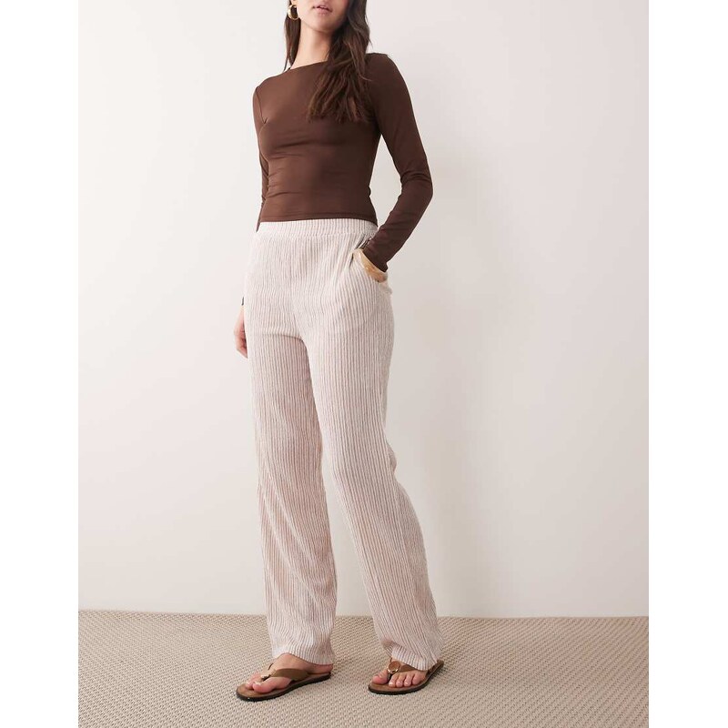 JDY wide leg trousers in brown stripes 115522353