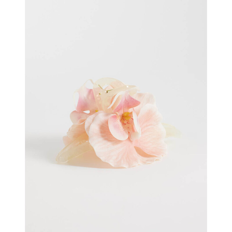Pieces 3d floral hair claw in cherry blossom pink 114866959