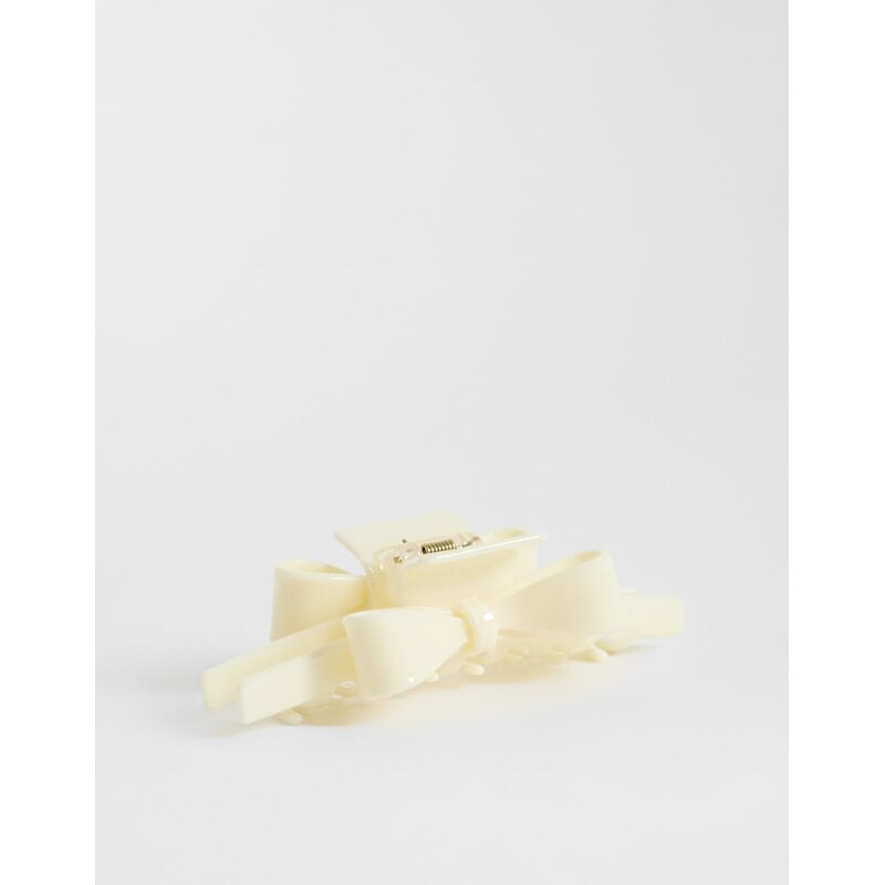Pieces bow detail claw clip in pastel yellow 115522577