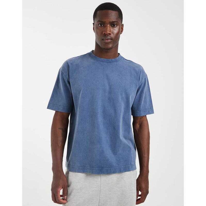 Hollister heavyweight boxy t-shirt in navy wash