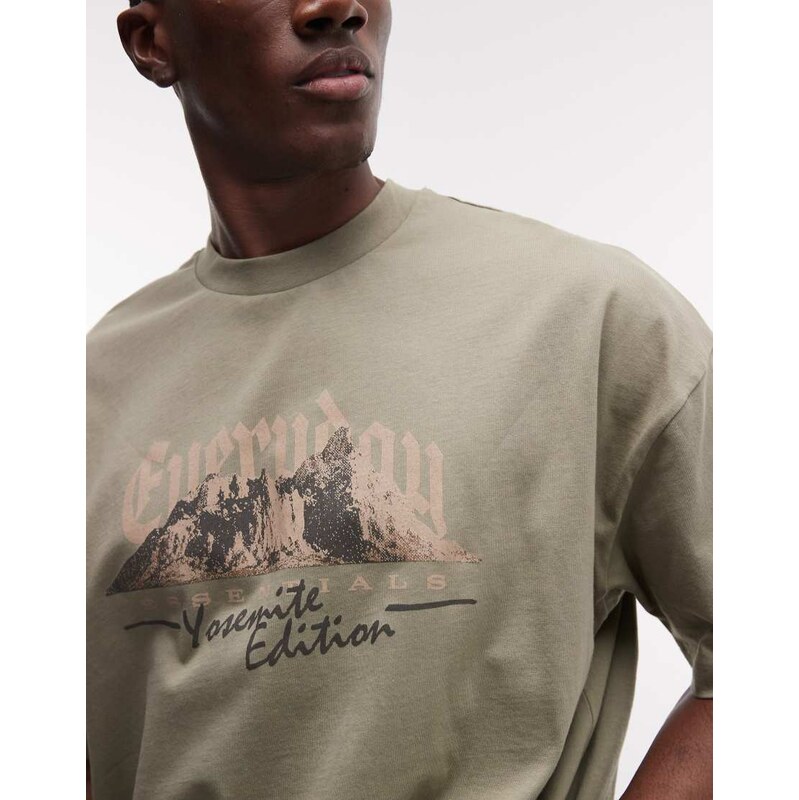 ASOS DESIGN boxy oversized t-shirt with Yosemite graphic in