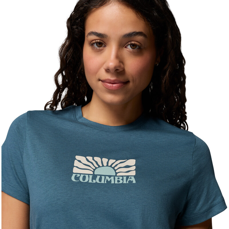 Dámské Tričko s krátkým rukávem COLUMBIA RUBY SPRINGS GRAPHIC FITTED SS 2120061429 – Modrá