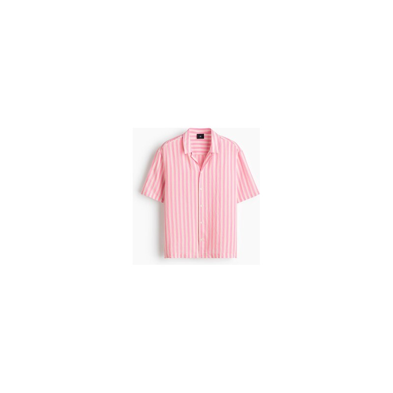 H&M - Košile resort Relaxed Fit - Růžová/Proužky