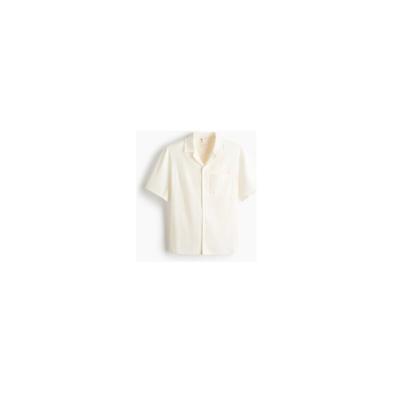 H&M - Košile z lněné směsi Easy-care Regular Fit - Krémová