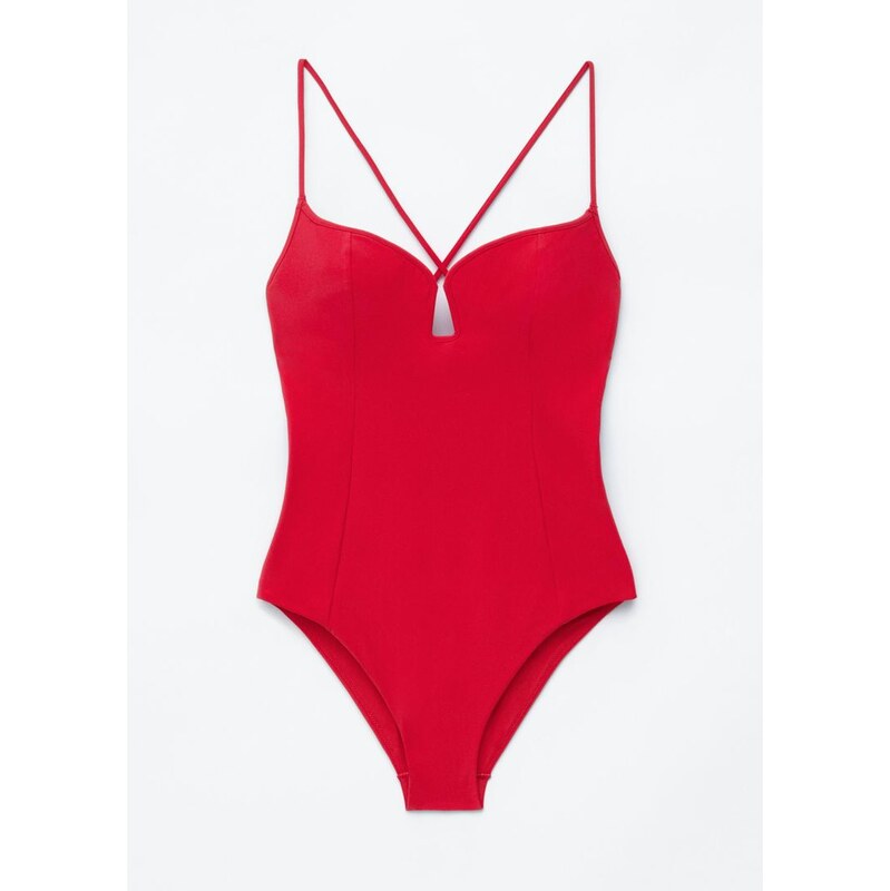 H&M - Plavkys trojúhelníkovým výstřihem - červená 114868126
