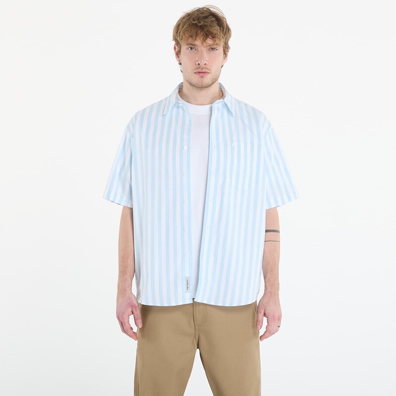 Košile Carhartt WIP S/S Royce Shirt Royce Stripe, Icaria/ White