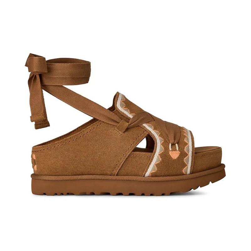 Semišové sandály UGG W Goldenstar Hi Artistitch 114869594