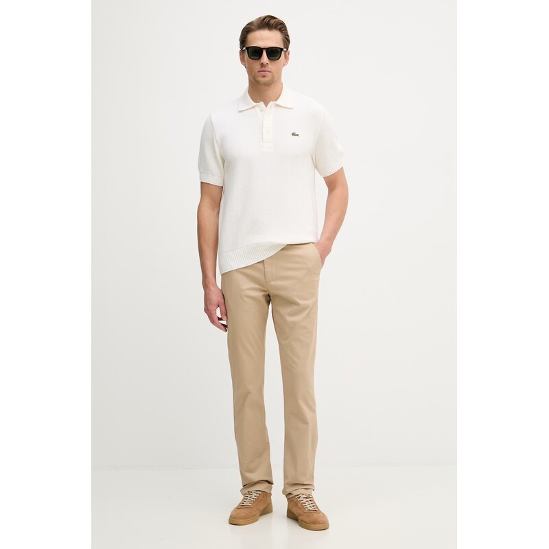 Lacoste regular fit kalhoty pánské bavlněné s elastanem