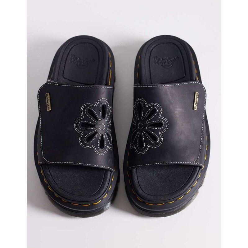 Dr Martens ZebZag flower slide in black wyoming 114870552