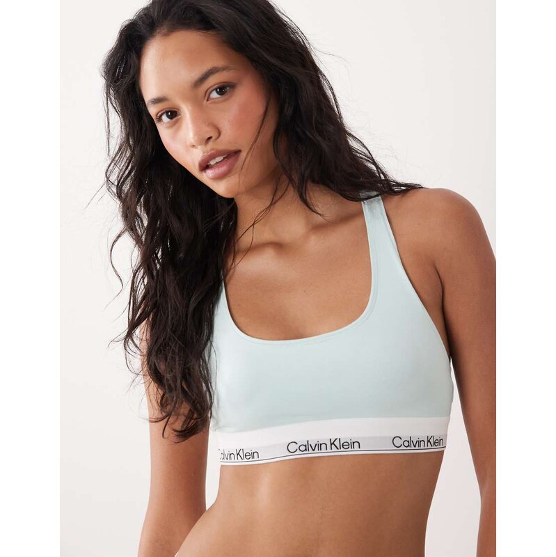 Calvin Klein Icon Cotton Modal unlined bralette in mint-Green 114870576