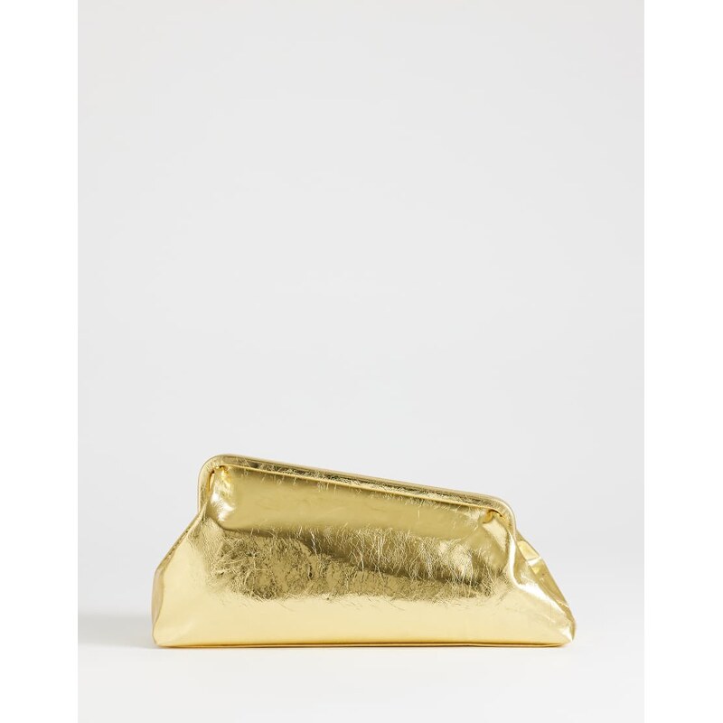 Topshop Anna angular clutch bag in gold 115522100