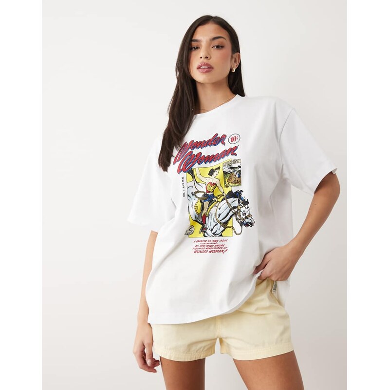 ASOS DESIGN short sleeve oversized t-shirt with wonder woman