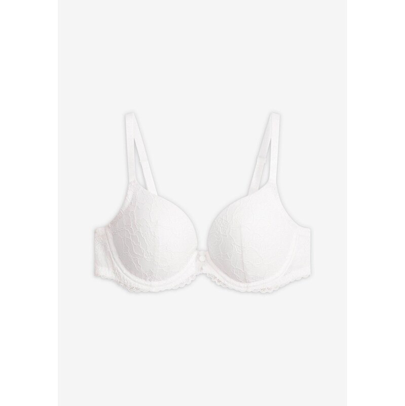 bonprix Push-up podprsenka z luxusní krajky bílá Žena 114869517
